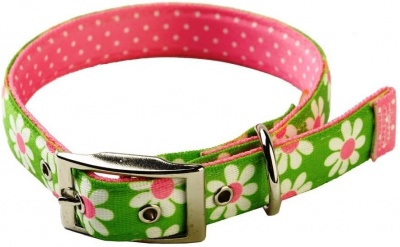Yellow Dog Design Uptown Daisy on Pink Polka L (51-61cm) RRP 15.99 CLEARANCE XL 7.99